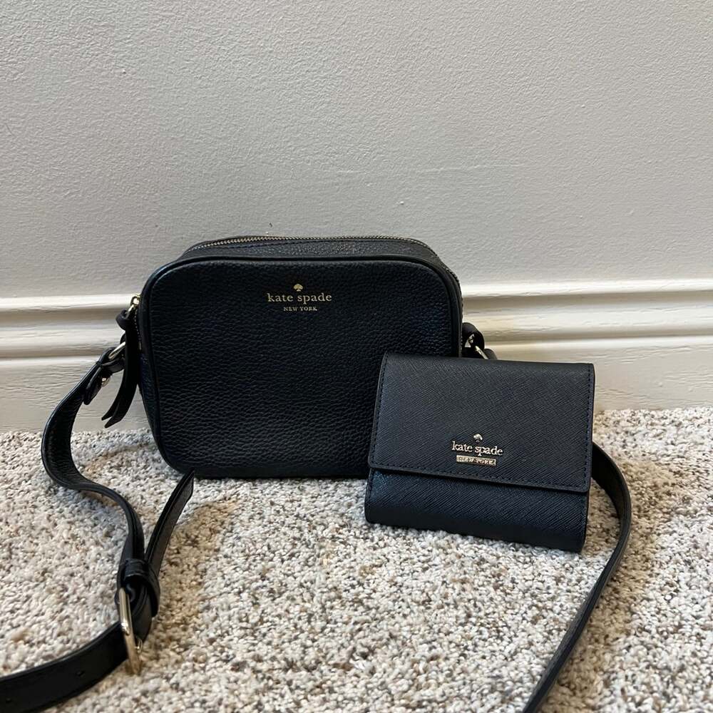 Kate Spade Mulberry Street Pyper Black Crossbody Bag and Wallet